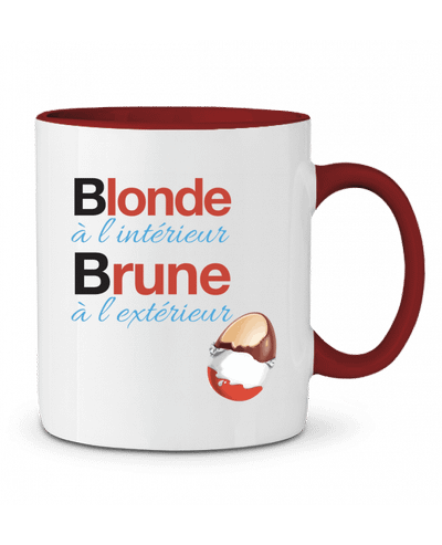 Mug bicolore Blonde à l'intérieur / Brune à l'extérieur Monidentitevisuelle