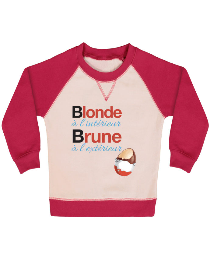 Sweatshirt Baby crew-neck sleeves contrast raglan Blonde à l'intérieur / Brune à l'extérieur by Monidentitevisuelle