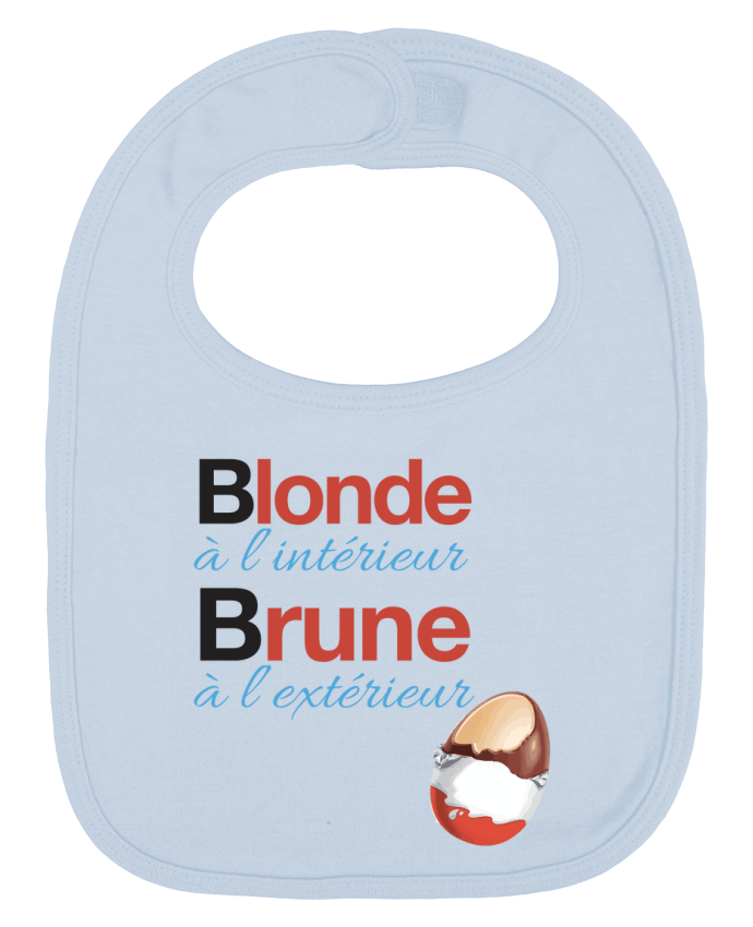 Bavoir bébé uni Blonde à l'intérieur / Brune à l'extérieur par Monidentitevisuelle