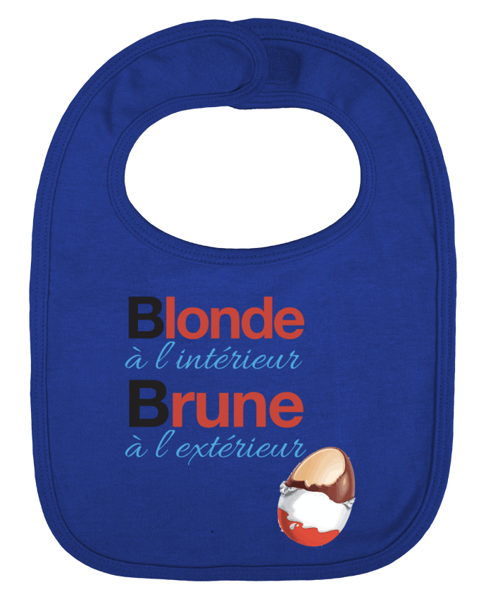Baby Bib plain and contrast Blonde à l'intérieur / Brune à l'extérieur by Monidentitevisuelle