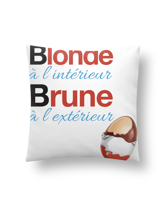 Cushion synthetic soft 45 x 45 cm Blonde à l'intérieur / Brune à l'extérieur by Monidentitevisuelle