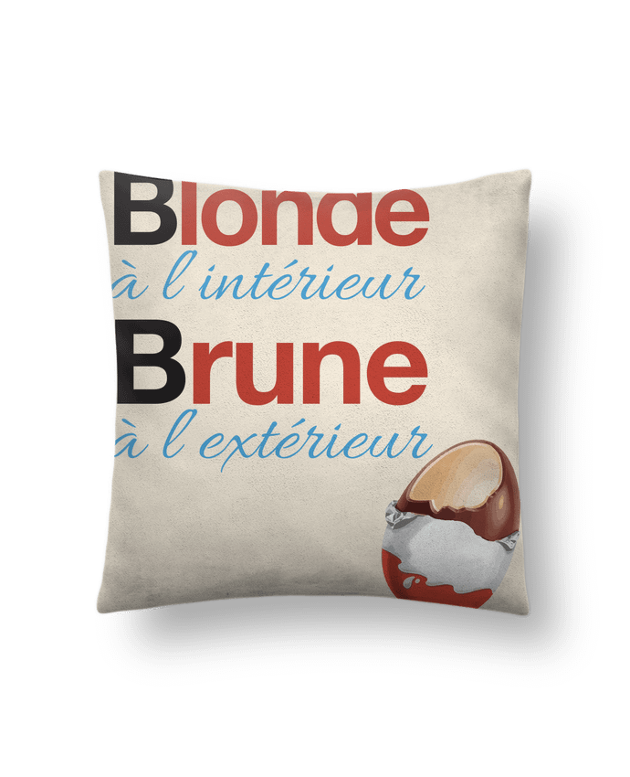 Cojín Piel de Melocotón 45 x 45 cm Blonde à l'intérieur / Brune à l'extérieur por Monidentitevisuelle