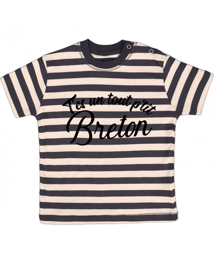 Tee-shirt bébé à rayures P'tit breton cadeau par Original t-shirt