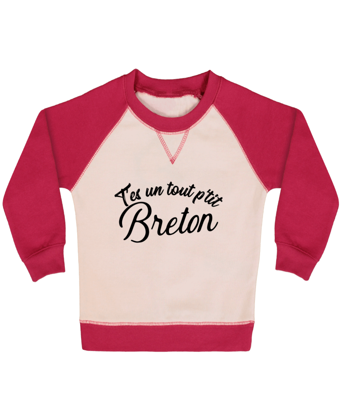 Sweatshirt Baby crew-neck sleeves contrast raglan P'tit breton cadeau by Original t-shirt