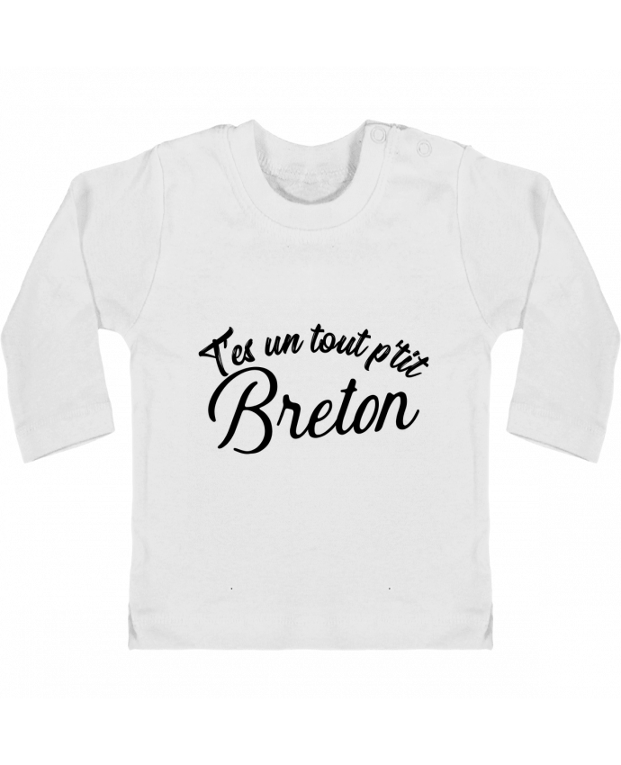 Camiseta Bebé Manga Larga con Botones  P'tit breton cadeau manches longues du designer Original t-shirt