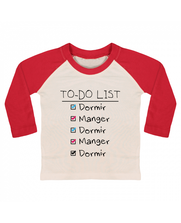 T-shirt baby Baseball long sleeve To do liste by tunetoo