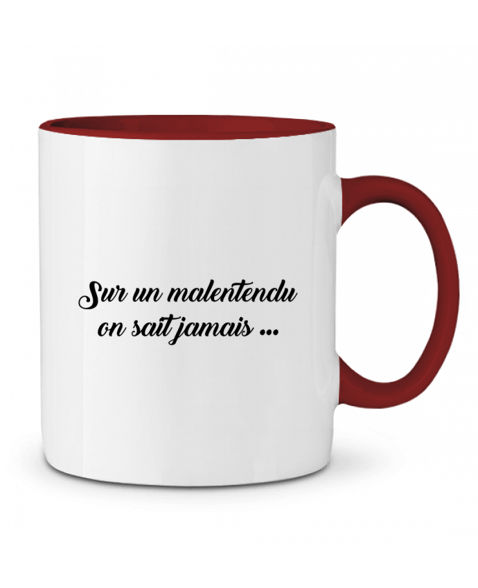 Mug bicolore Sur un malentendu on sait jamais tunetoo
