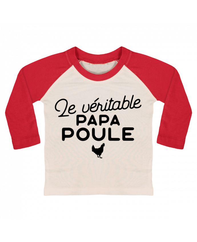 T-shirt baby Baseball long sleeve Papa poule cadeau noël by Original t-shirt