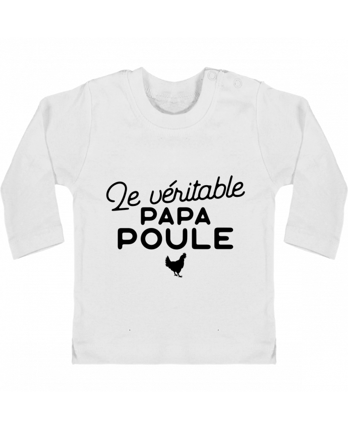 Baby T-shirt with press-studs long sleeve Papa poule cadeau noël manches longues du designer Original t-shirt