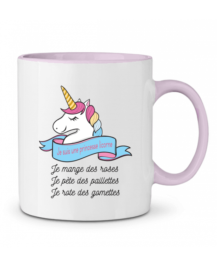 Taza Cerámica Bicolor Je suis une princesse licorne tunetoo