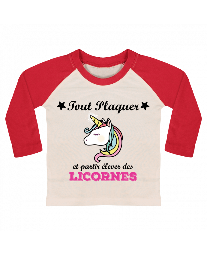 T-shirt baby Baseball long sleeve Tout plaquer et bytir élever des licornes by tunetoo