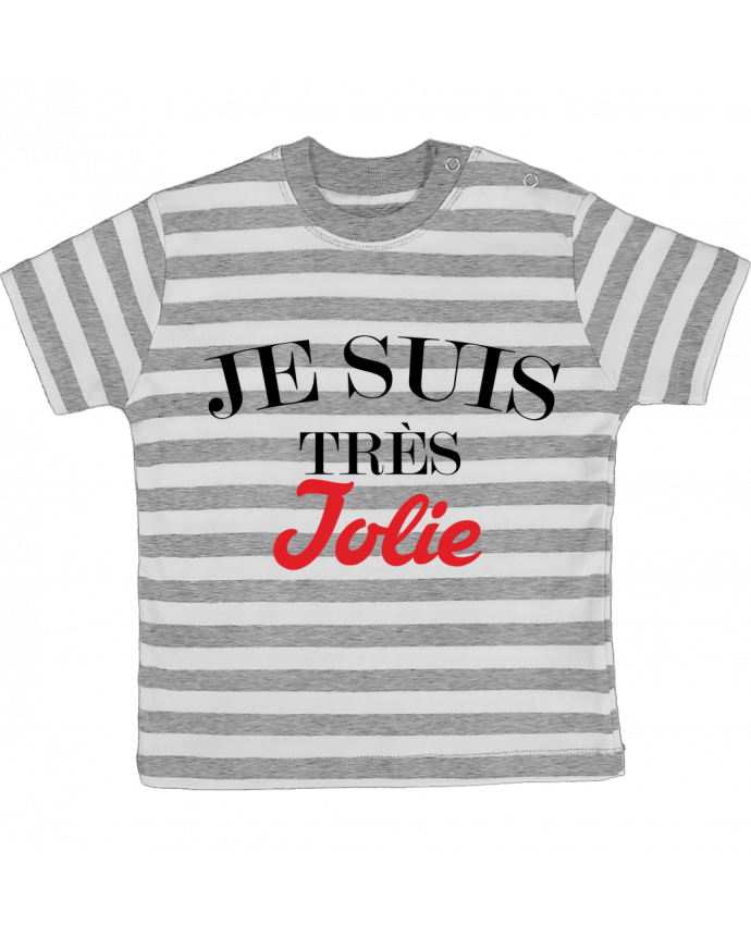 Camiseta Bebé a Rayas Je suis très jolie por tunetoo