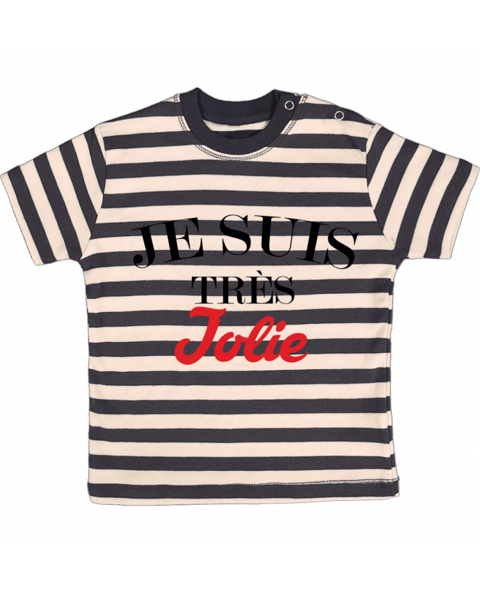 T-shirt baby with stripes Je suis très jolie by tunetoo