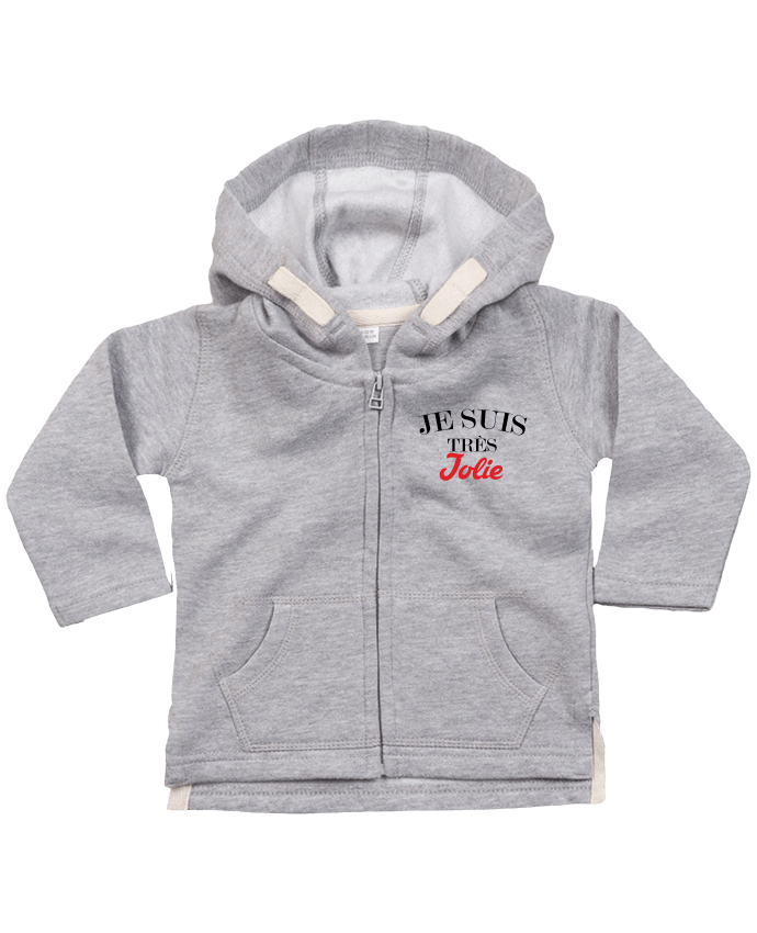 Hoddie with zip for baby Je suis très jolie by tunetoo