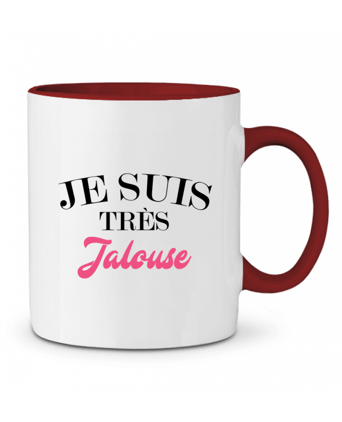Mug bicolore Je suis très jalouse tunetoo