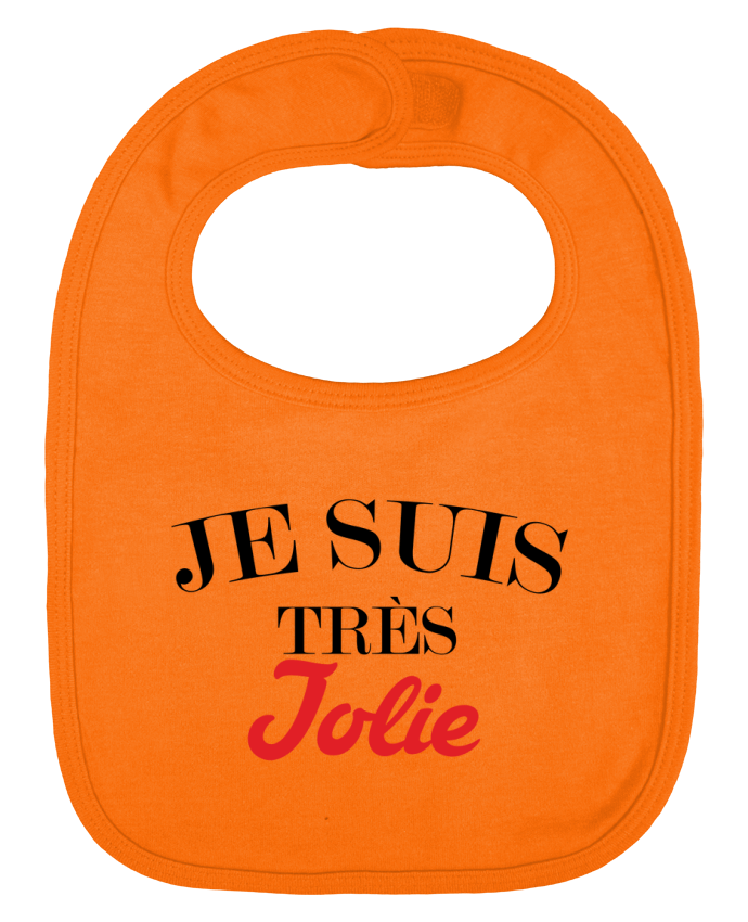 Baby Bib plain and contrast Je suis très jolie by tunetoo