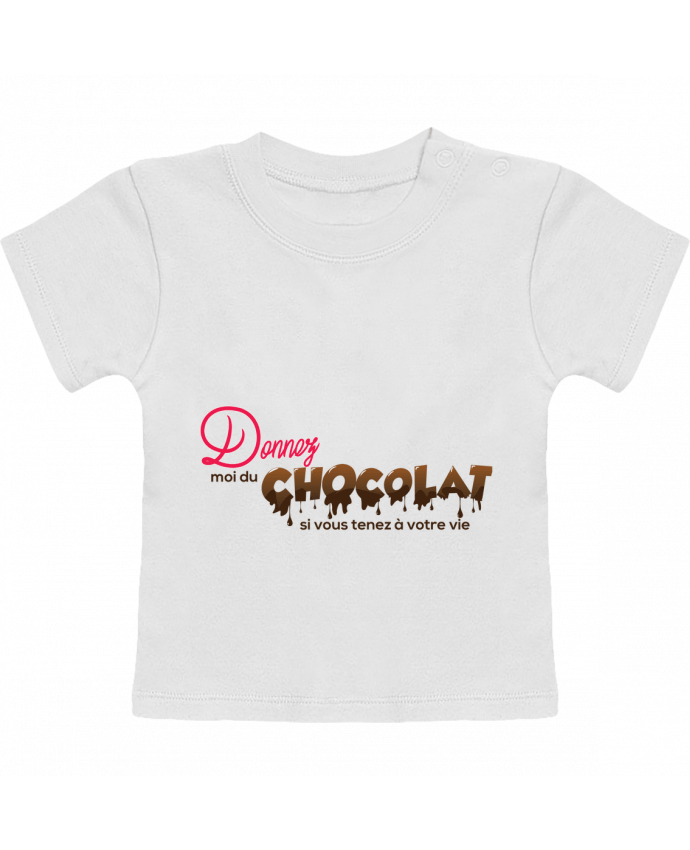 T-shirt bébé Donnez moi du chocolat !! manches courtes du designer tunetoo