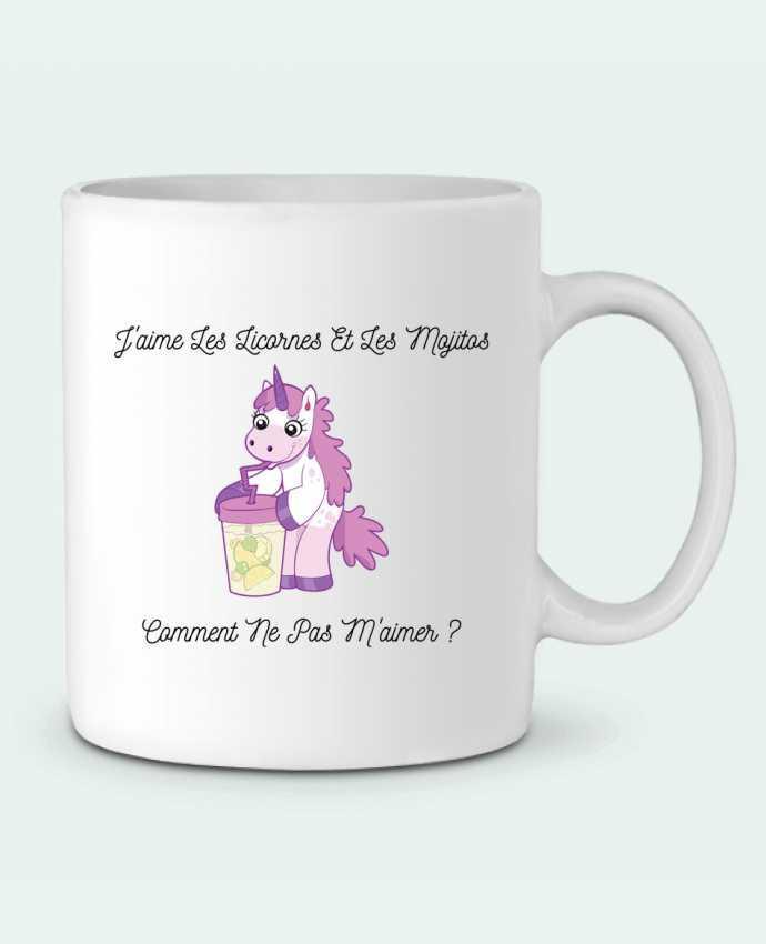 Ceramic Mug J'aime les licornes et les mojitos. Comment ne pas m'aimer ? by tunetoo