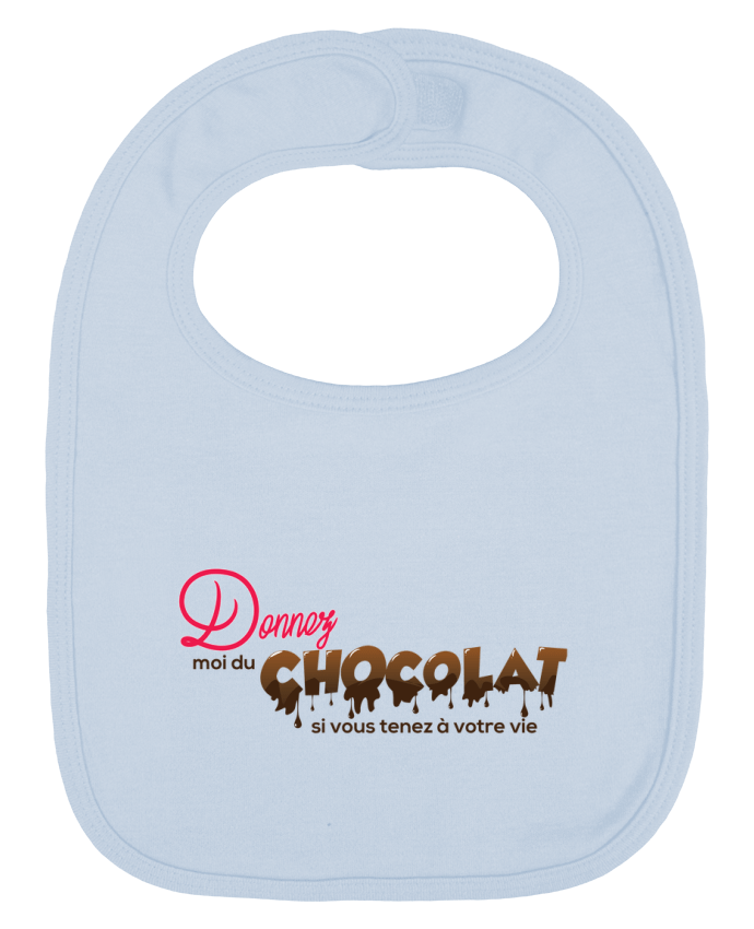 Baby Bib plain and contrast Donnez moi du chocolat !! by tunetoo