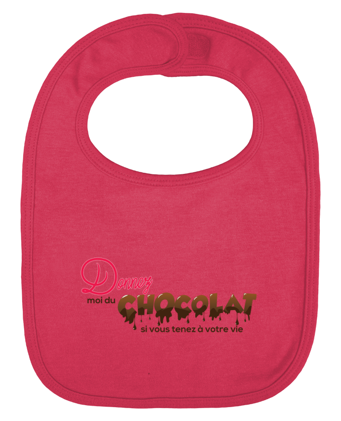Baby Bib plain and contrast Donnez moi du chocolat !! by tunetoo