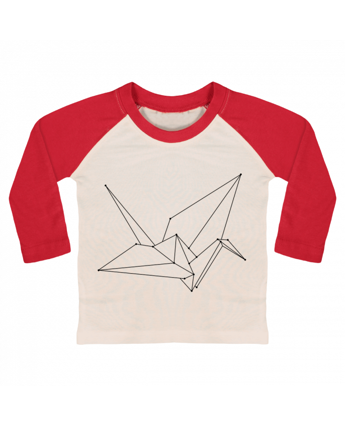 Camiseta Bebé Béisbol Manga Larga Origami bird por /wait-design