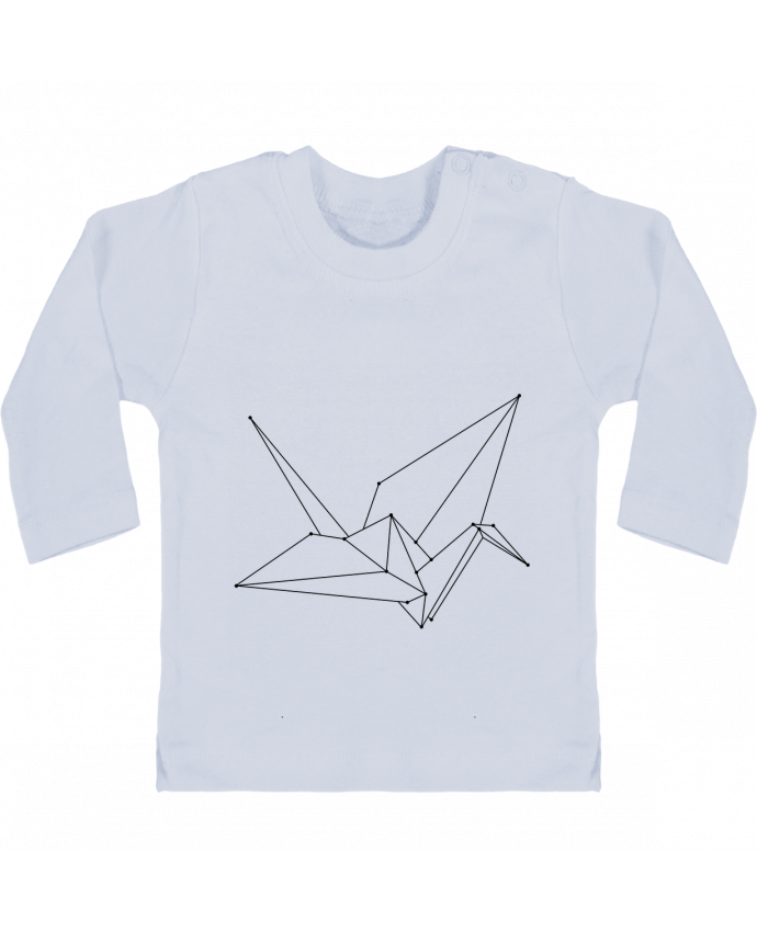 Baby T-shirt with press-studs long sleeve Origami bird manches longues du designer /wait-design