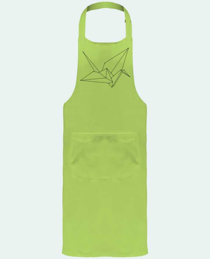 Garden or Sommelier Apron with Pocket Origami bird by /wait-design