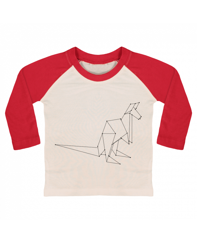 Camiseta Bebé Béisbol Manga Larga Origami kangourou por /wait-design