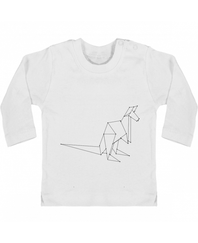 Camiseta Bebé Manga Larga con Botones  Origami kangourou manches longues du designer /wait-design