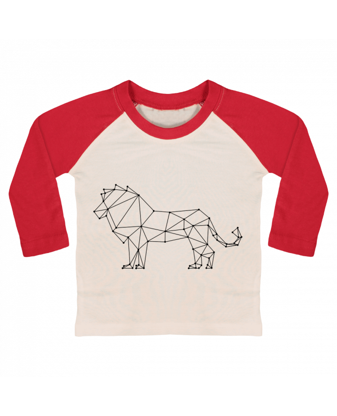 T-shirt baby Baseball long sleeve Origami lion by /wait-design