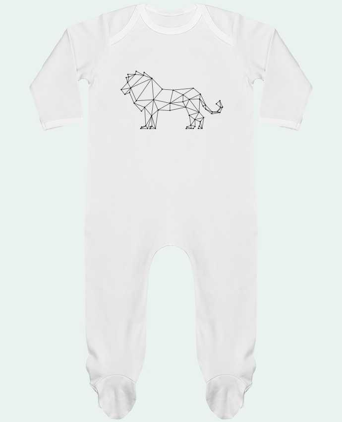 Baby Sleeper long sleeves Contrast Origami lion by /wait-design