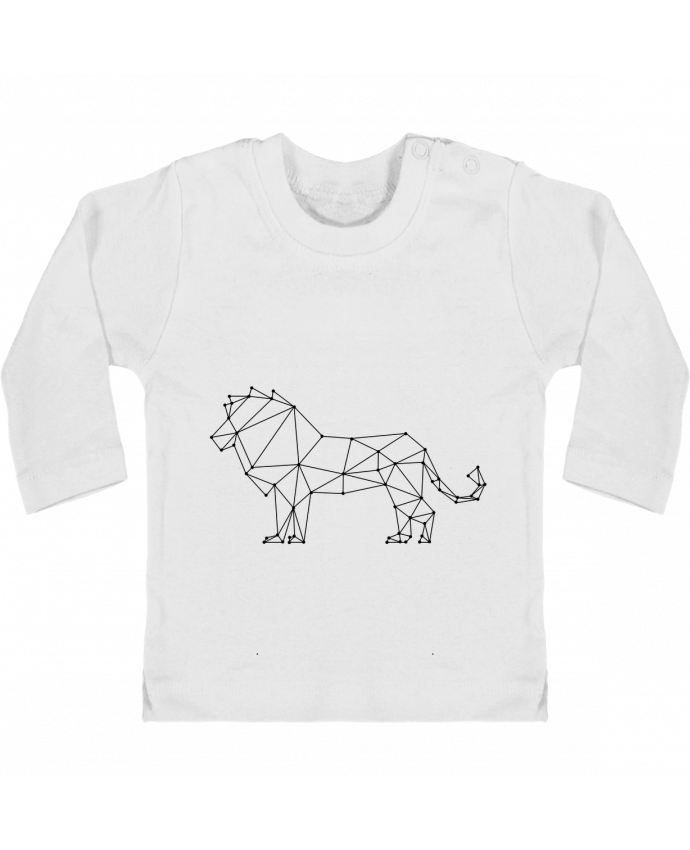 Baby T-shirt with press-studs long sleeve Origami lion manches longues du designer /wait-design