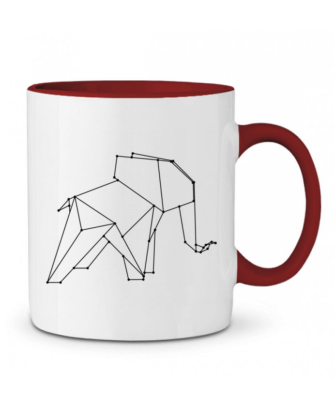 Two-tone Ceramic Mug Origami elephant /wait-design