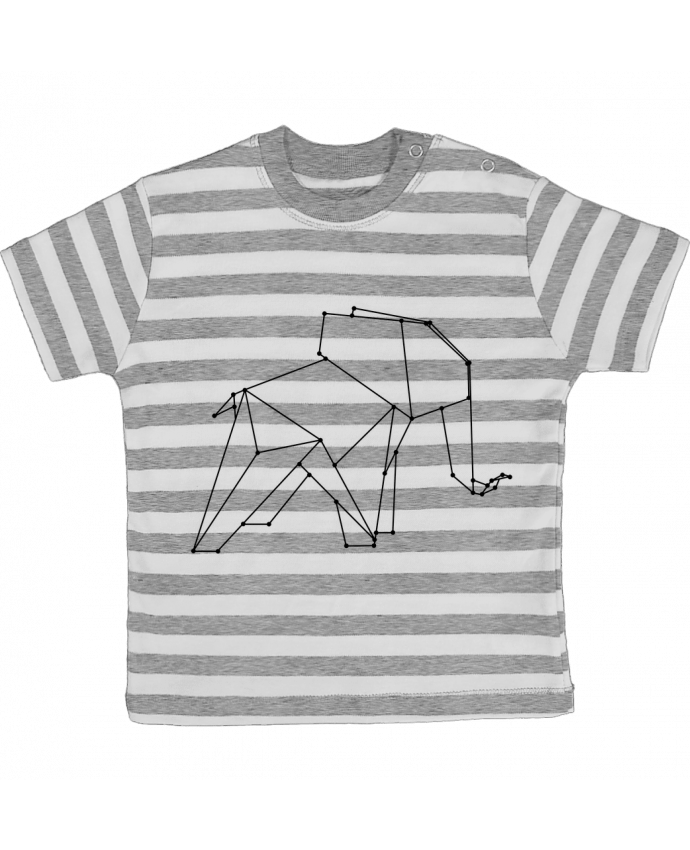 T-shirt baby with stripes Origami elephant by /wait-design