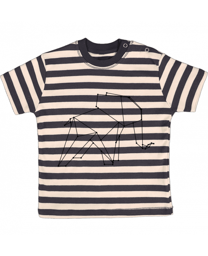 T-shirt baby with stripes Origami elephant by /wait-design