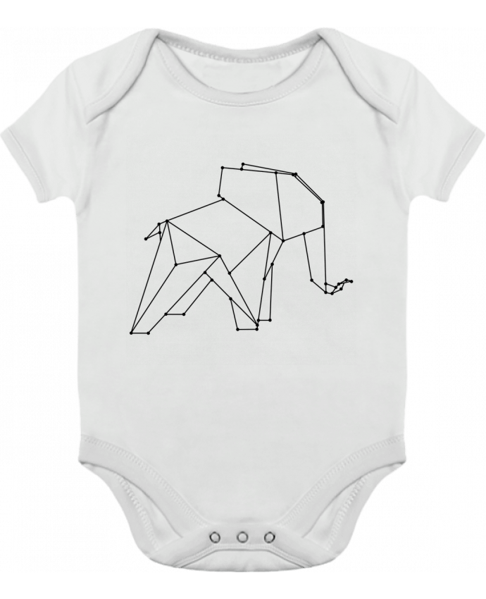 Body bébé manches contrastées Origami elephant par /wait-design