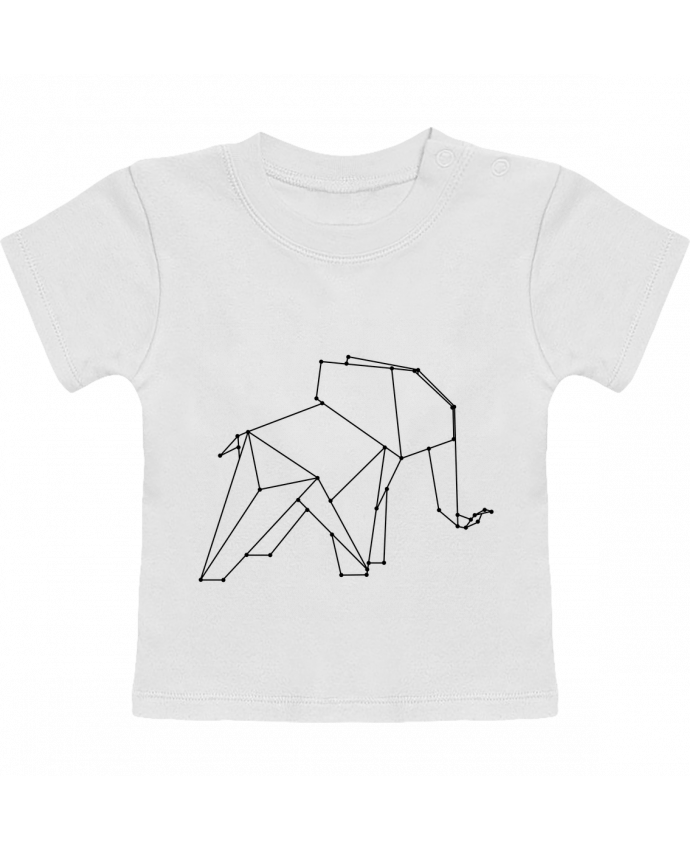 T-Shirt Baby Short Sleeve Origami elephant manches courtes du designer /wait-design