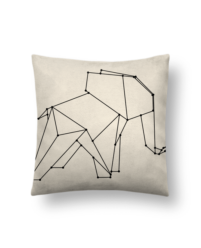 Cushion suede touch 45 x 45 cm Origami elephant by /wait-design