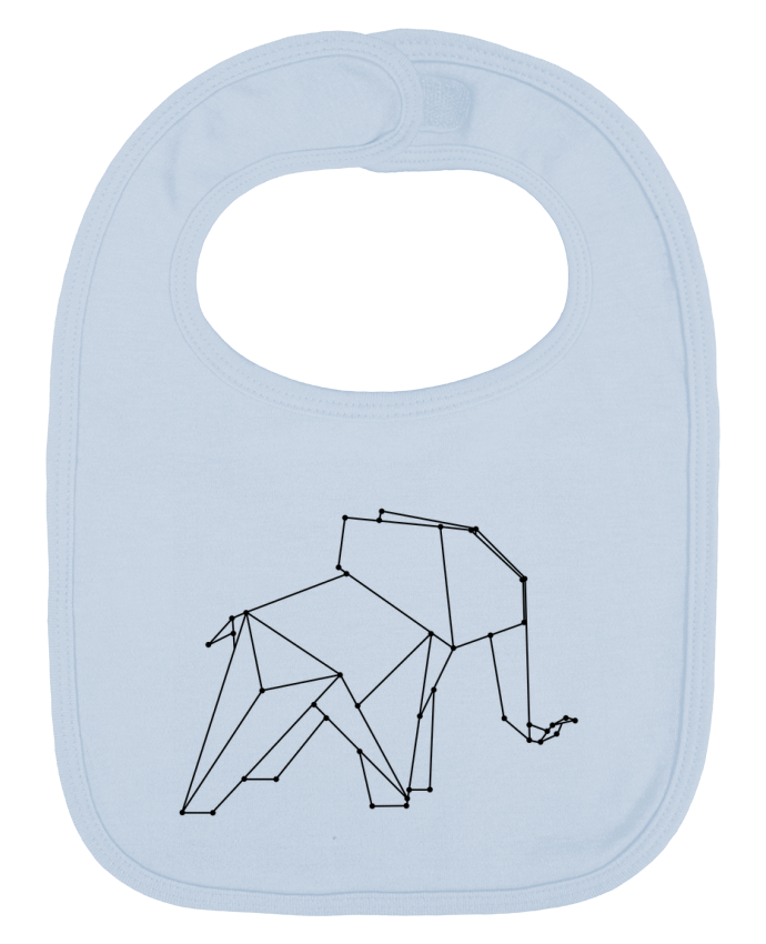 Baby Bib plain and contrast Origami elephant by /wait-design