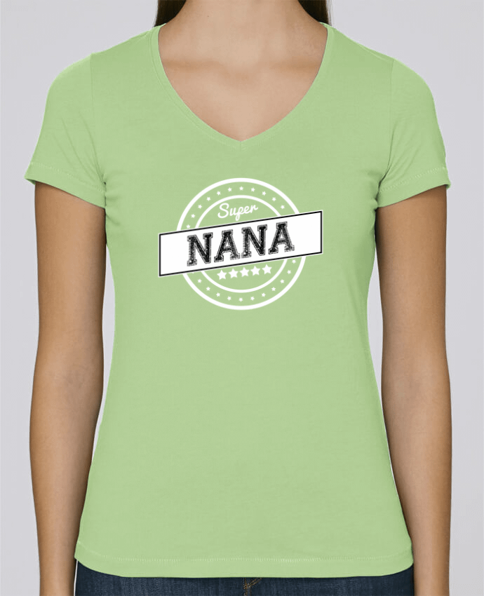 Camiseta Mujer Cuello en V Stella Chooses Super nana por justsayin