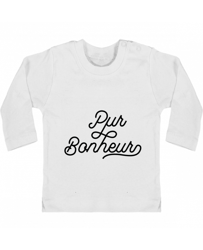 Baby T-shirt with press-studs long sleeve Pur bonheur manches longues du designer Les Caprices de Filles