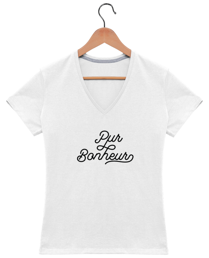 T-shirt femme col V Pur bonheur par Les Caprices de Filles