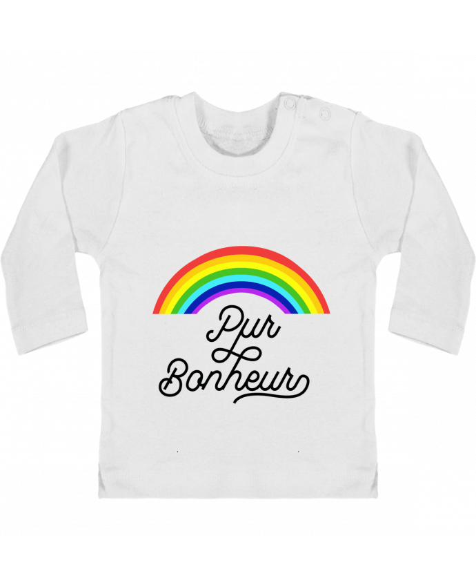 Camiseta Bebé Manga Larga con Botones  Pur bonheur manches longues du designer Les Caprices de Filles