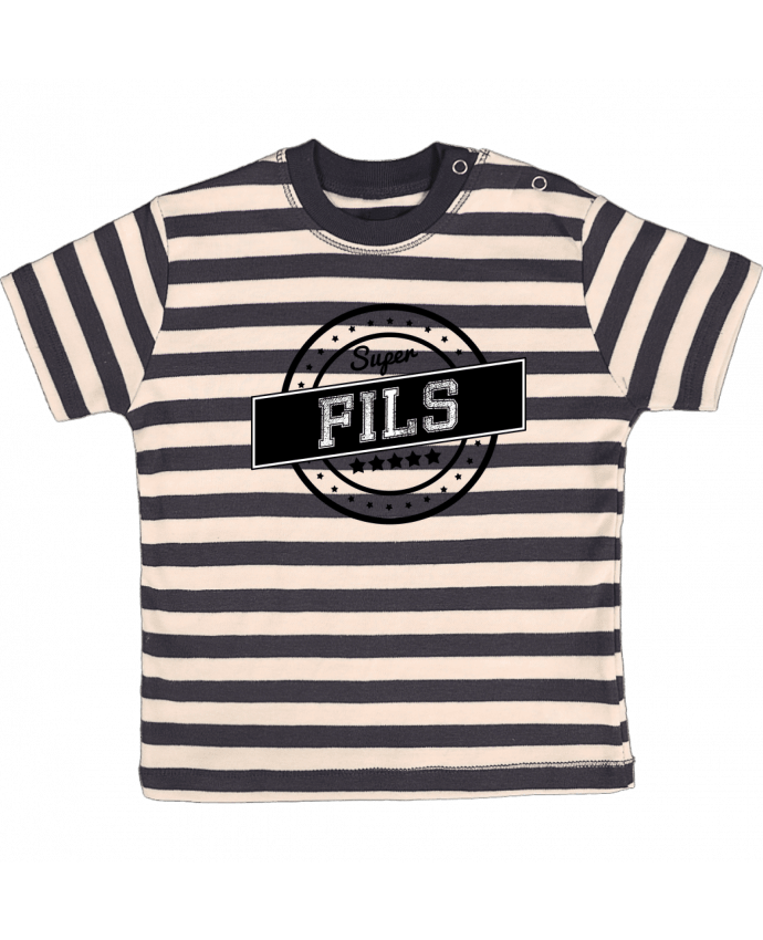 T-shirt baby with stripes Super fils by justsayin