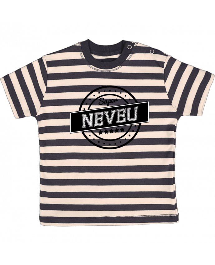 T-shirt baby with stripes Super neveu by justsayin