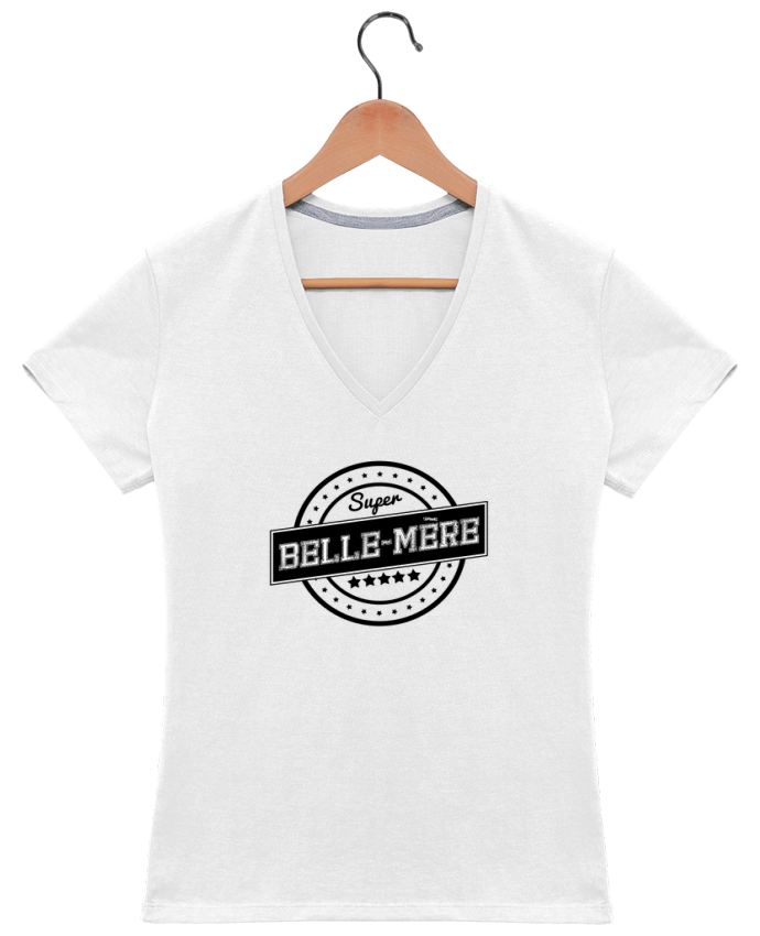 T-shirt femme col V Super belle-mère par justsayin