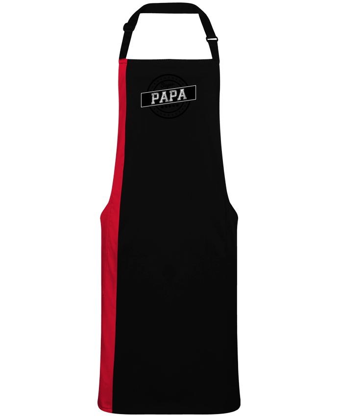 Tablier bicolore Super papa par  justsayin