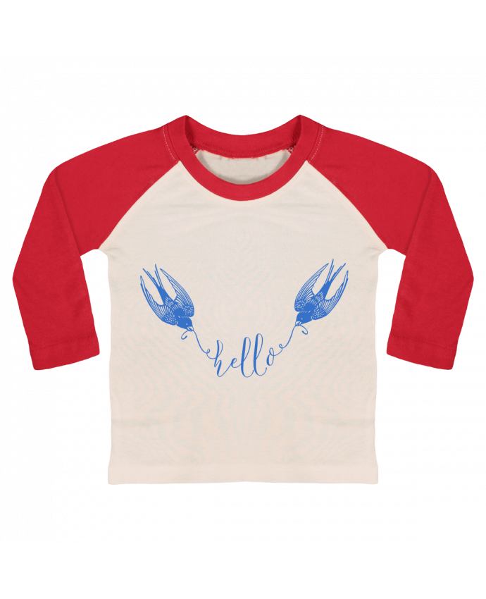 T-shirt baby Baseball long sleeve Hello by Les Caprices de Filles