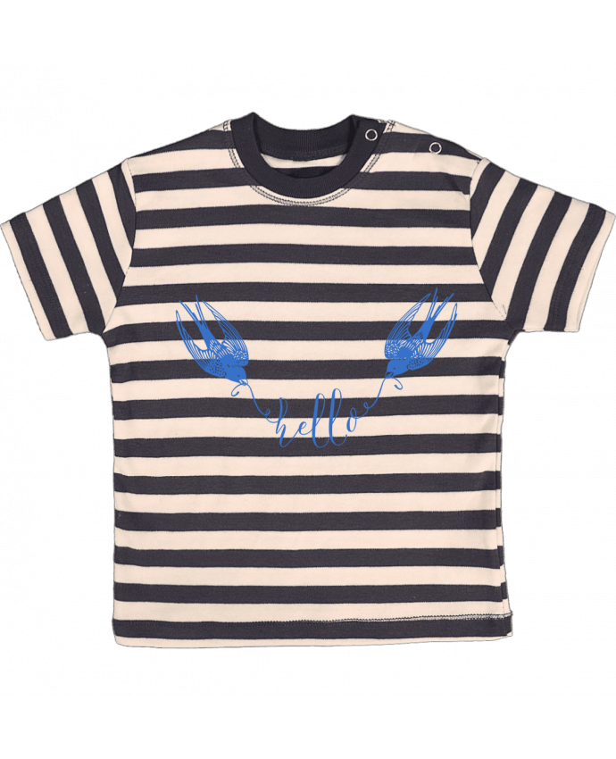 T-shirt baby with stripes Hello by Les Caprices de Filles