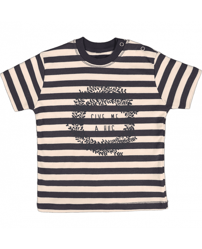 T-shirt baby with stripes Give me a hug by Les Caprices de Filles